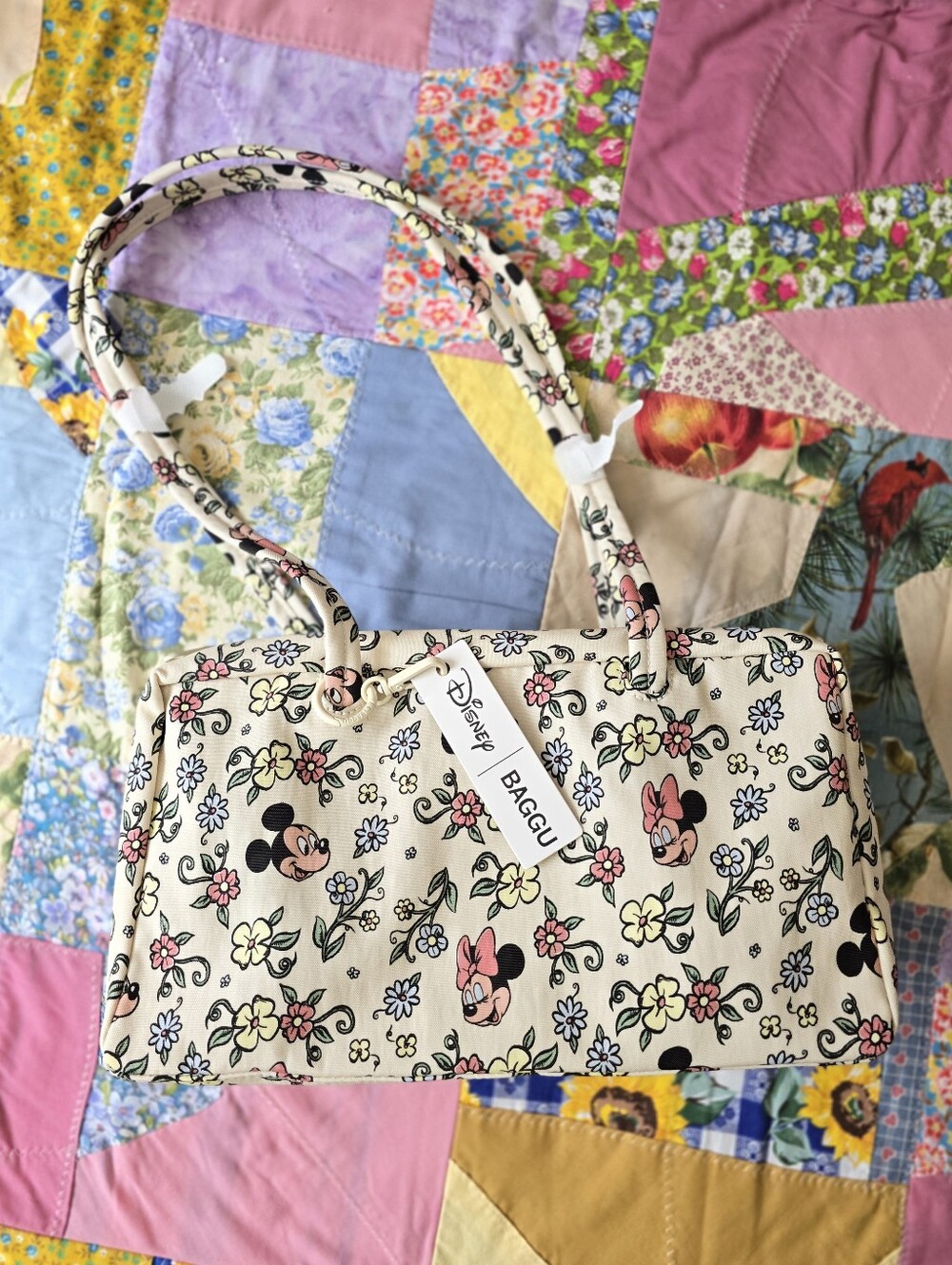 *NWT* BAGGU X DISNEY Storybook Florals Bowler Bag - Picture 3 of 9